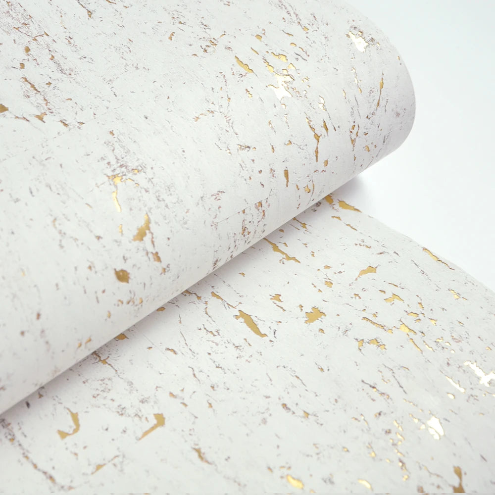 White Gold Bottom Style Bohemian | Cork Wallpaper Roll