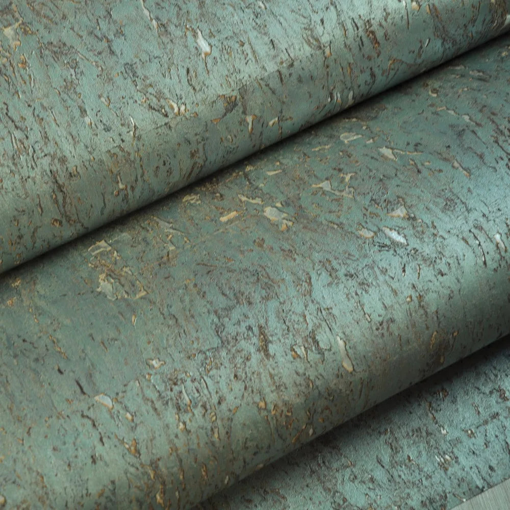 Grey Green-Blue Natural | Cork Wallpaper Roll