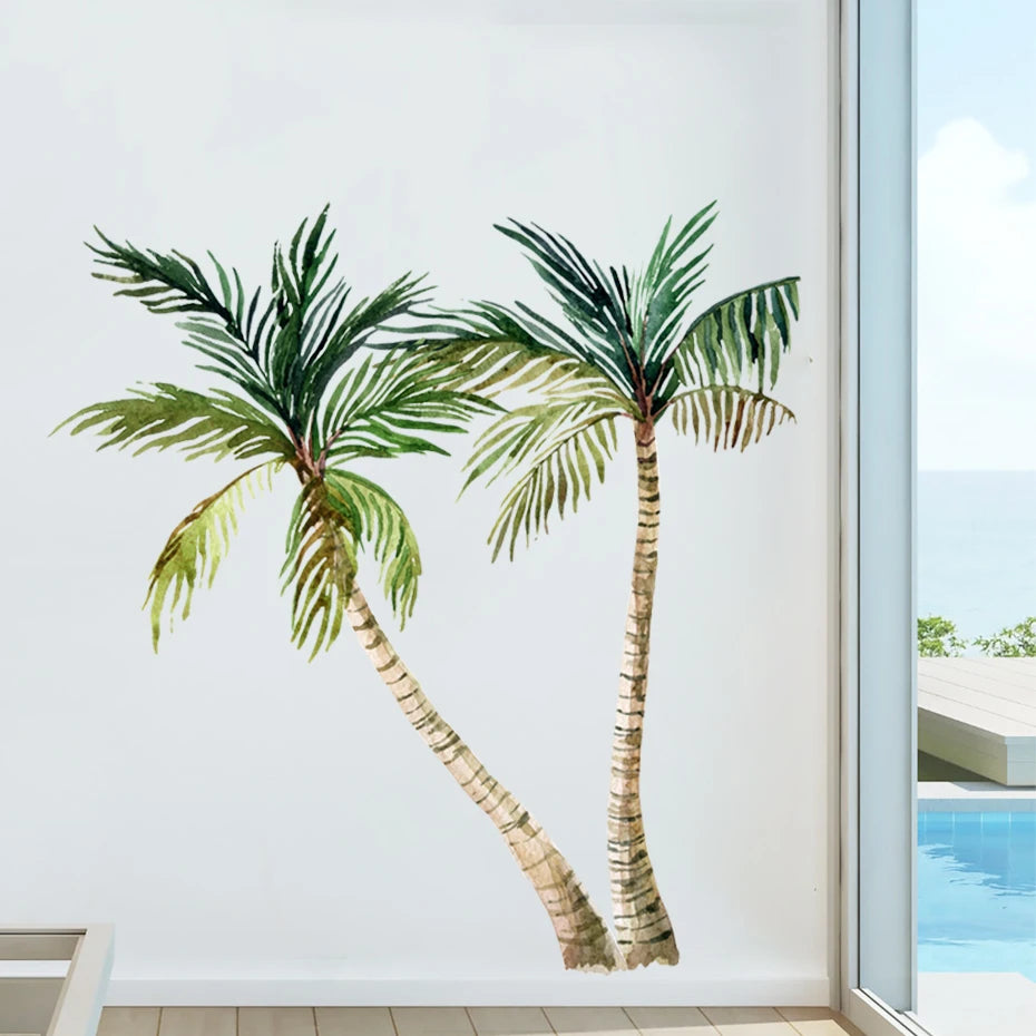 Palm Trees Watercolor | Wall Sticker | Peel and Stick