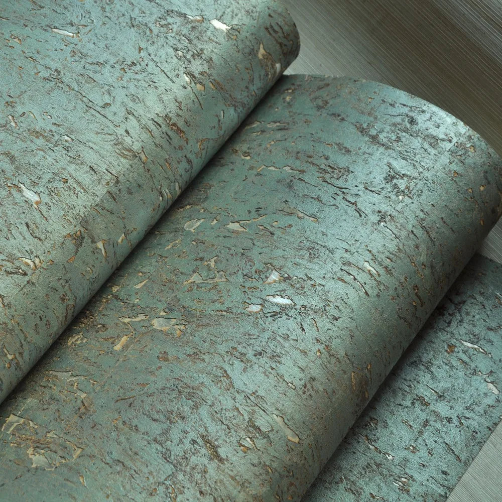 Grey Green-Blue Natural | Cork Wallpaper Roll