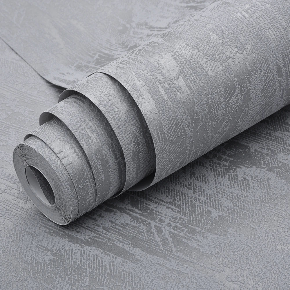 Classic Plain Grey Embossed Textured | Wallpaper Roll