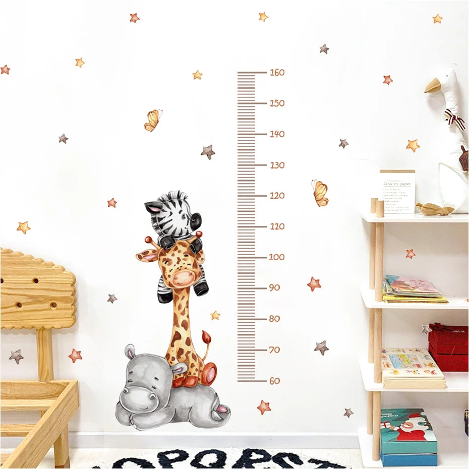 Height Wall Chart Savannah Animals | Wall Stick | Peel and Stick