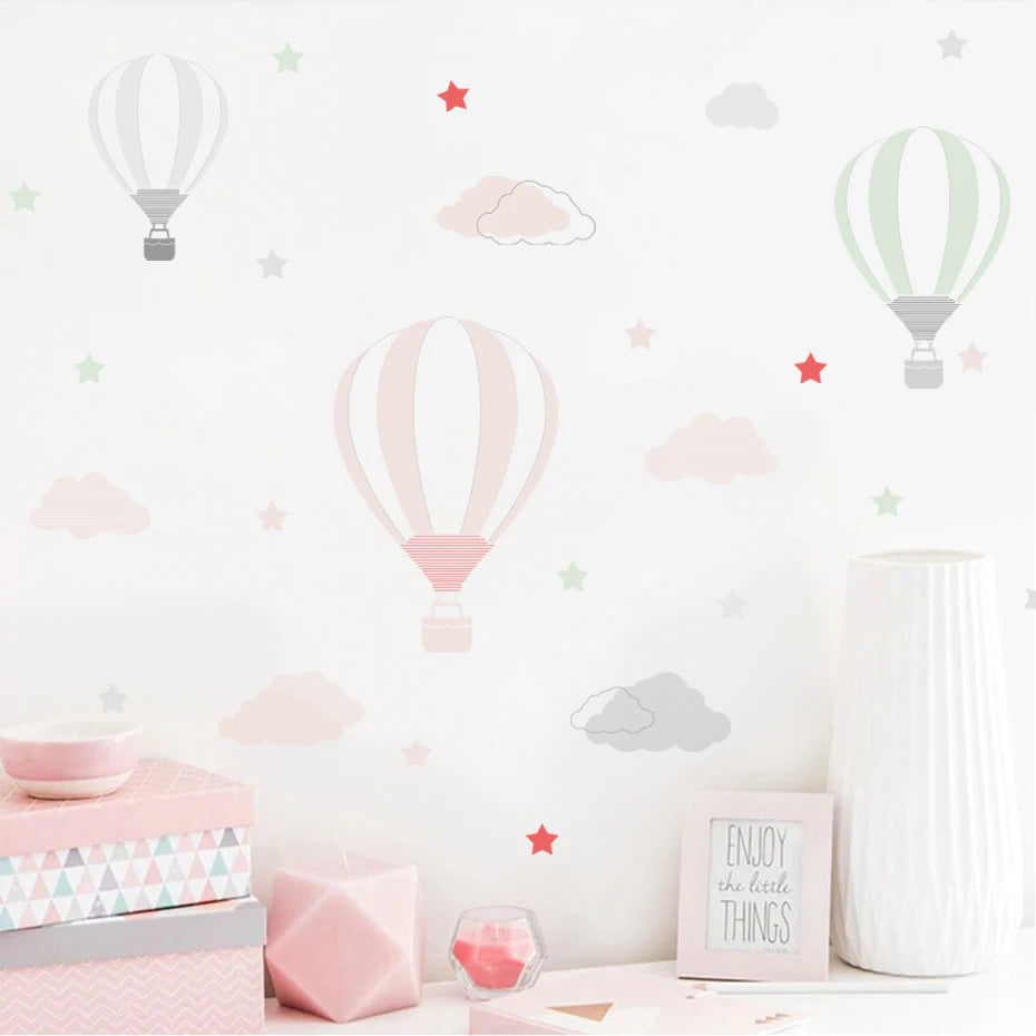 Ballons in the Clouds | Wall Sticker | Peel and Stick