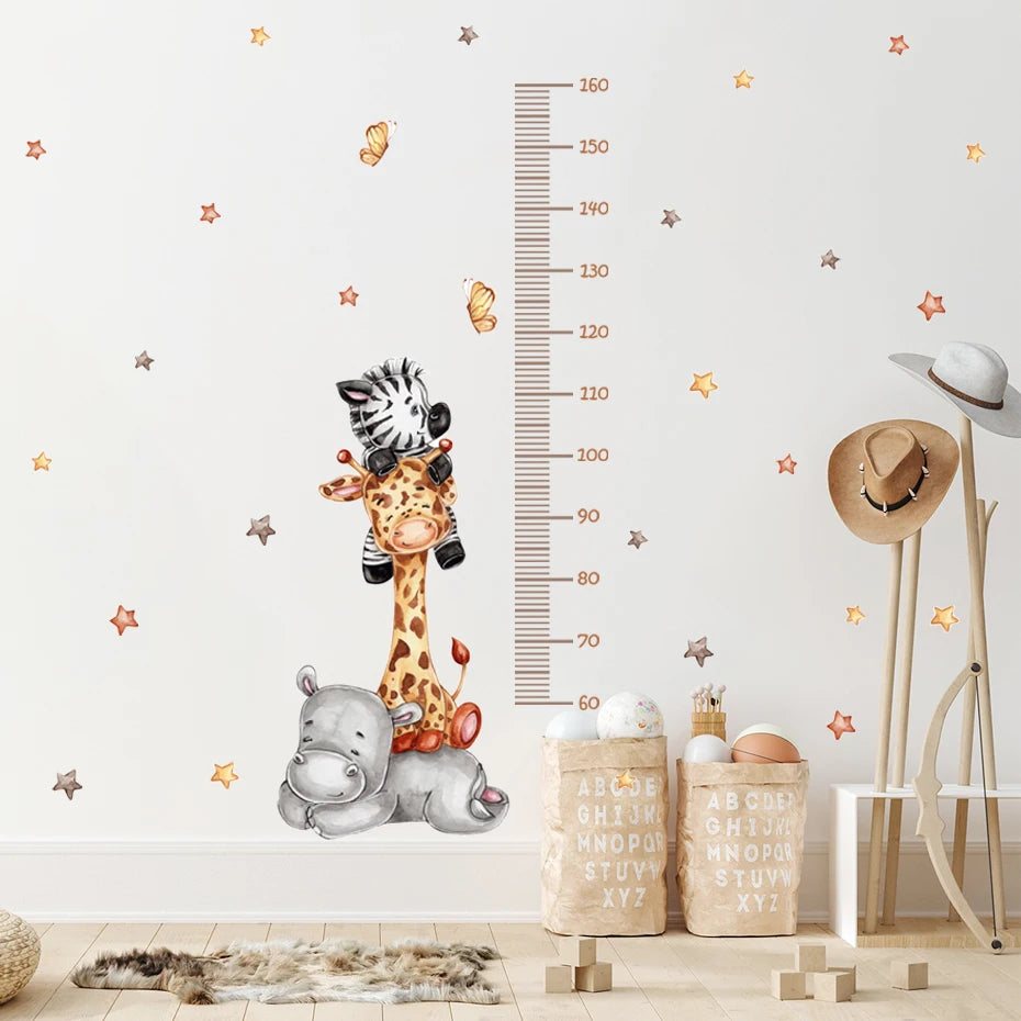 Height Wall Chart Savannah Animals | Wall Stick | Peel and Stick