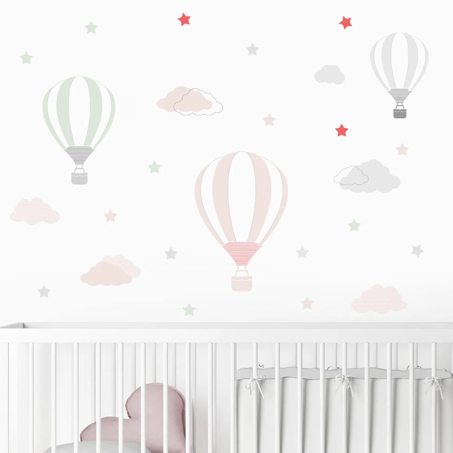 Ballons in the Clouds | Wall Sticker | Peel and Stick