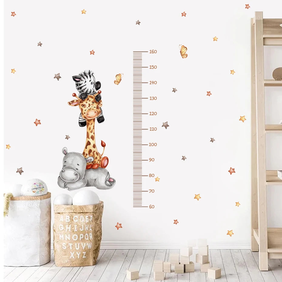 Height Wall Chart Savannah Animals | Wall Stick | Peel and Stick