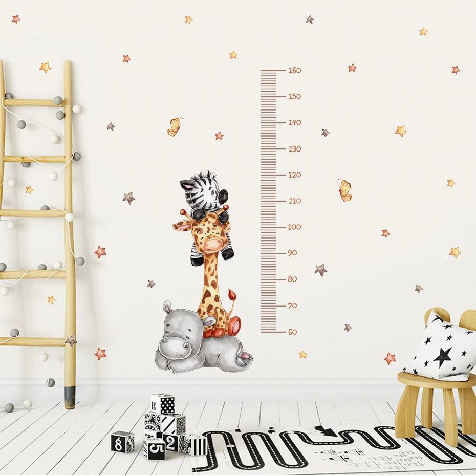 Height Wall Chart Savannah Animals | Wall Stick | Peel and Stick