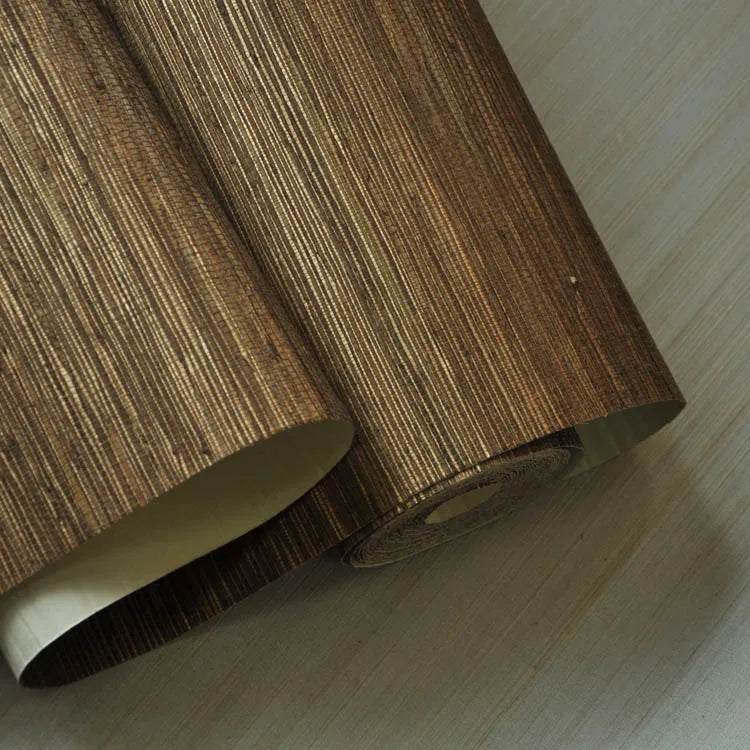 Modern Textured Brown | Grasscloth Wallpaper Roll