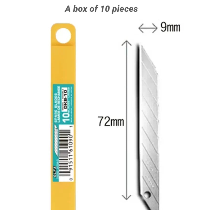 10 pieces Olfa DKB-10 high quality alloy steel 9 mm replacement blade