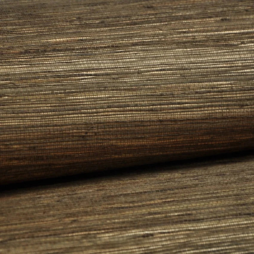 Modern Textured Brown | Grasscloth Wallpaper Roll