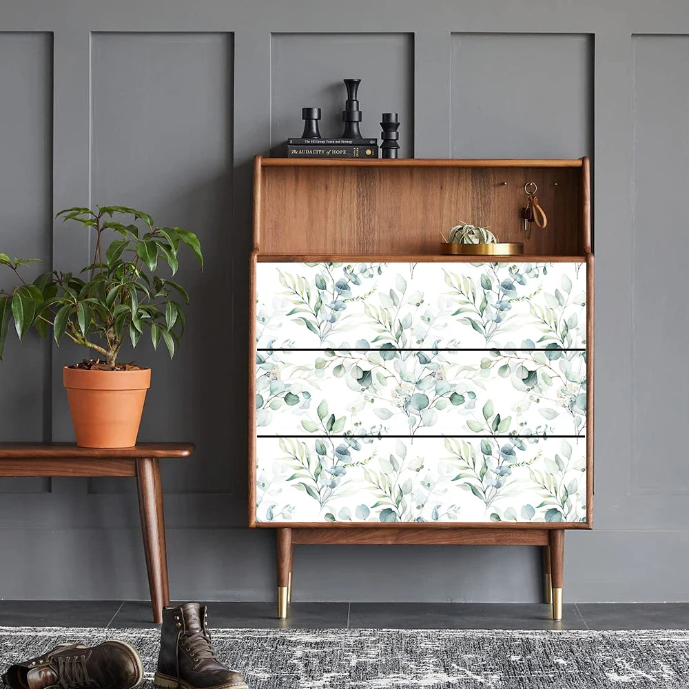 Eucalyptus Leaf Floral | Wallpaper Sticker | Peel and Stick Roll