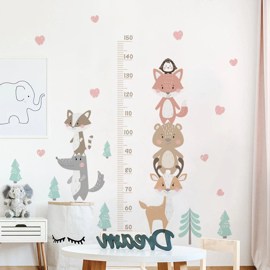 Height Wall Chart Forest Animals | Wall Stick | Peel and Stick