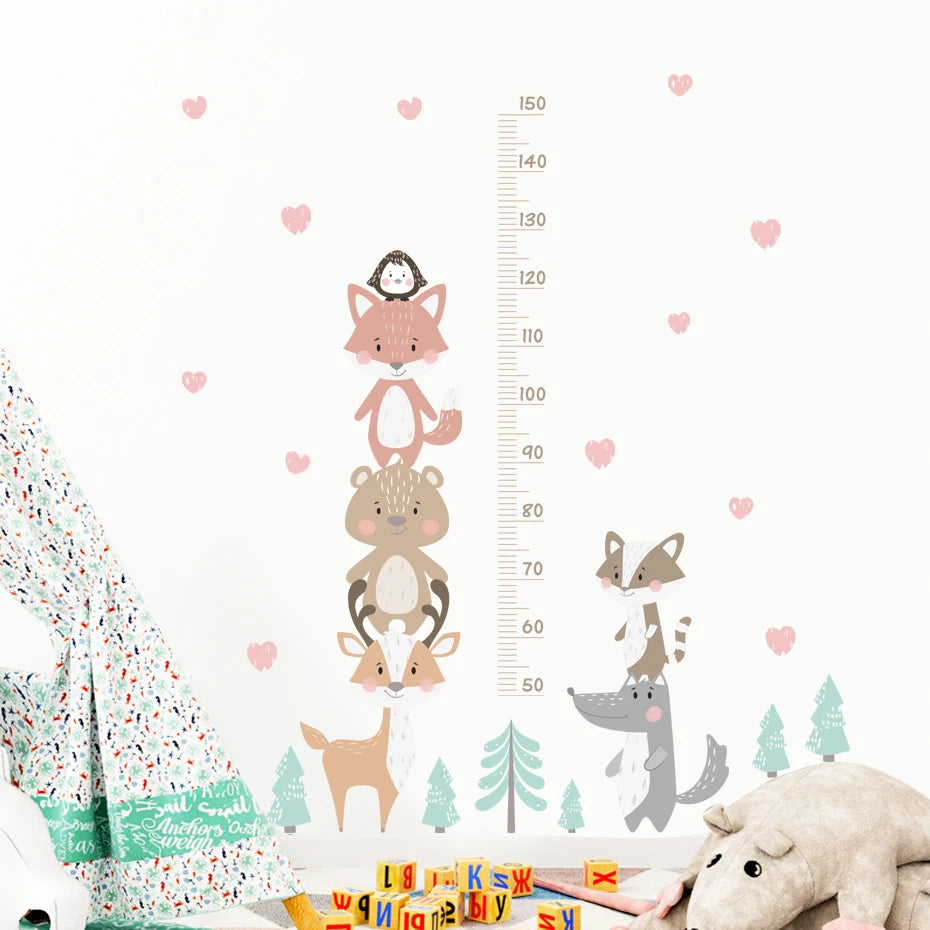 Height Wall Chart Forest Animals | Wall Stick | Peel and Stick