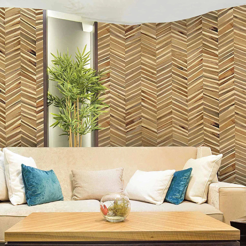 Natural Golden Collage of Reed | Grasscloth Wallpaper Roll