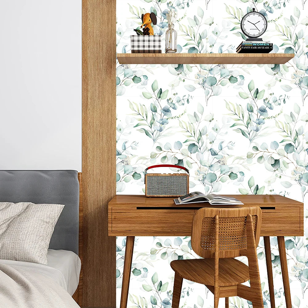 Eucalyptus Leaf Floral | Wallpaper Sticker | Peel and Stick Roll