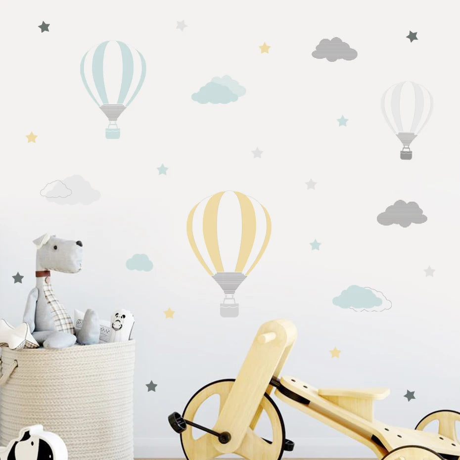 Ballons in the Clouds | Wall Sticker | Peel and Stick