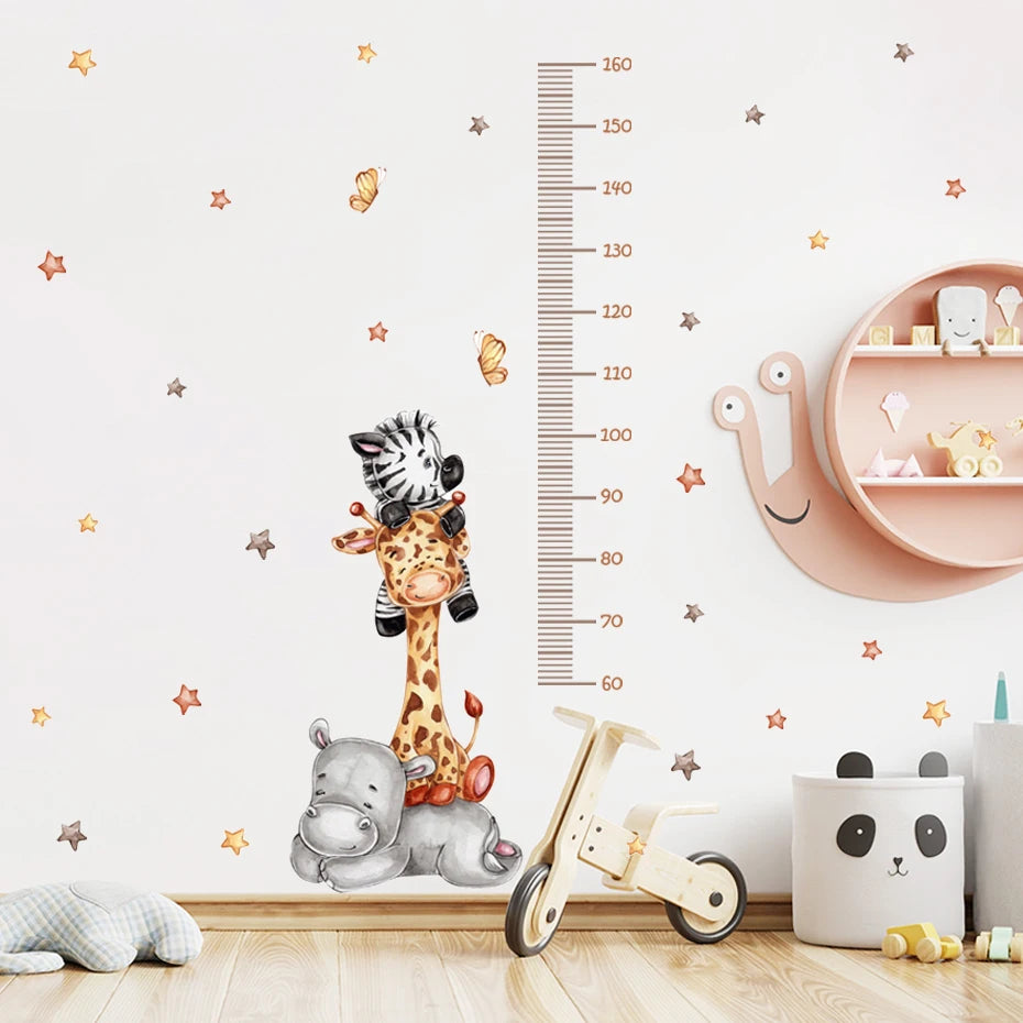 Height Wall Chart Savannah Animals | Wall Stick | Peel and Stick